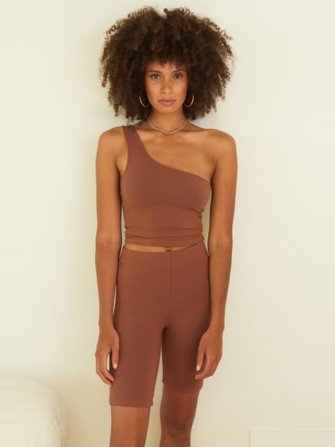 SPRWMN CINNAMON CITY JERSEY ONE SHOULDER TOP