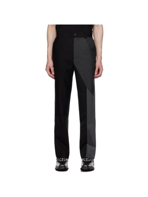 FENG CHEN WANG Black Paneled Trousers