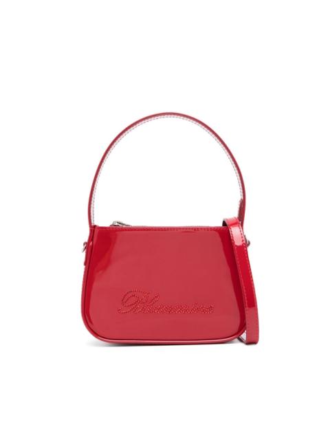 Blumarine rhinestone-logo patent-finish tote bag