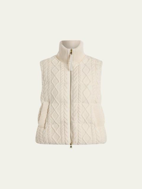 VARLEY Irina Cable-Knit Puffer Vest