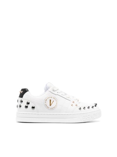VERSACE JEANS COUTURE spiked stud-design leather sneakers