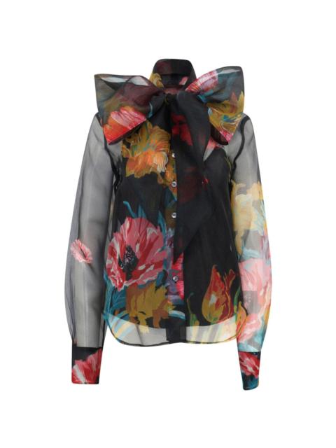 Maryn floral-print organza blouse