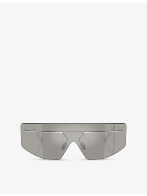 Prada PR B55S Irregular-Frame Metal Sunglasses
