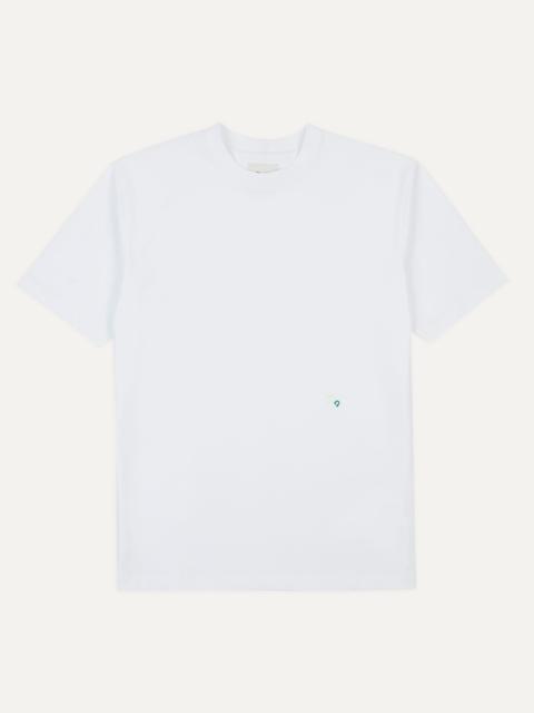 Drake's White Horseshoe Embroidered Crew Neck Hiking T-Shirt