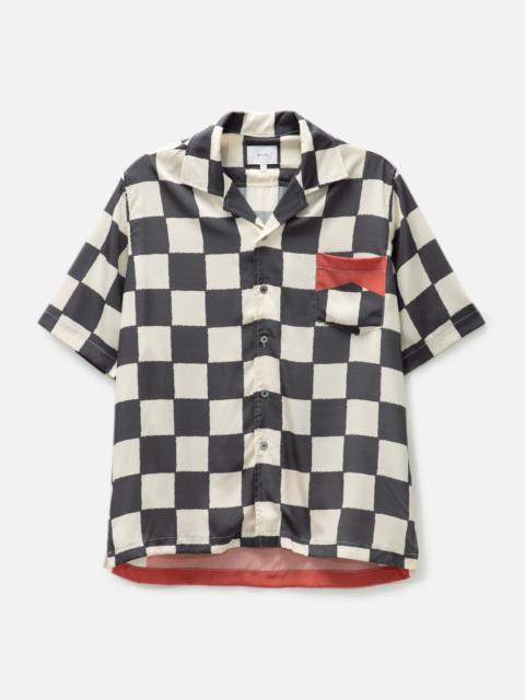 Rhude SILK PRINTED BROKEN CHECKER SHIRT