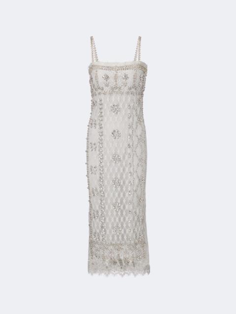 COSTARELLOS Leona beaded lace cocktail dress