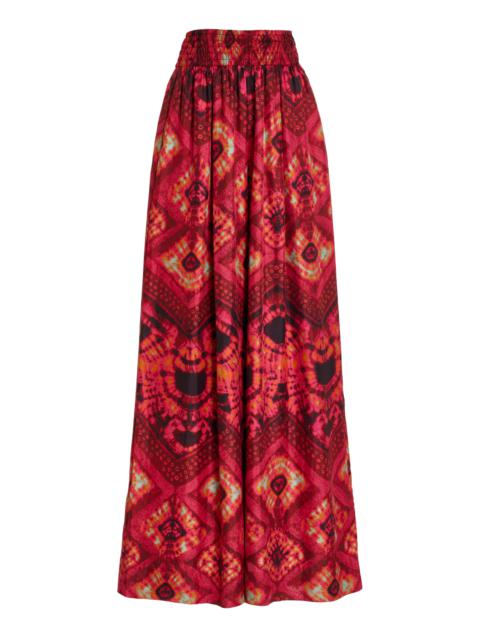 ULLA JOHNSON Clemence Silk Wide-Leg Pants floral
