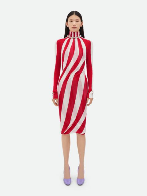Bottega Veneta Light Cotton Striped Midi Dress