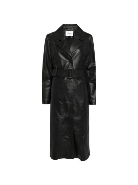 Yves Salomon single-breasted leather coat
