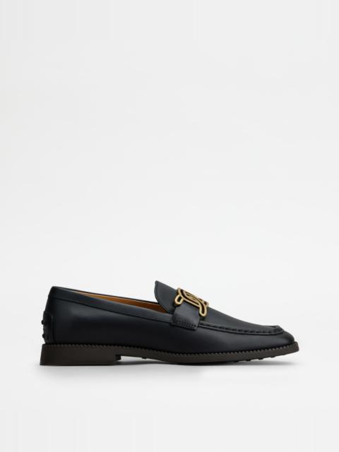 KATE LOAFERS IN LEATHER - BLACK