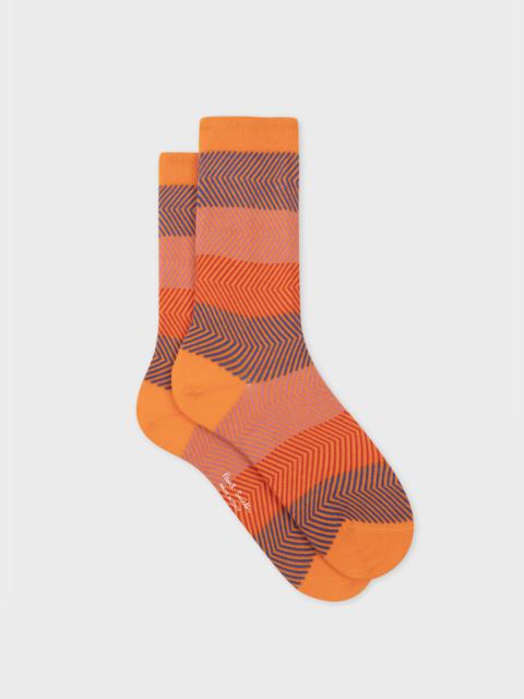 Paul Smith Women's Orange Zigzag Socks