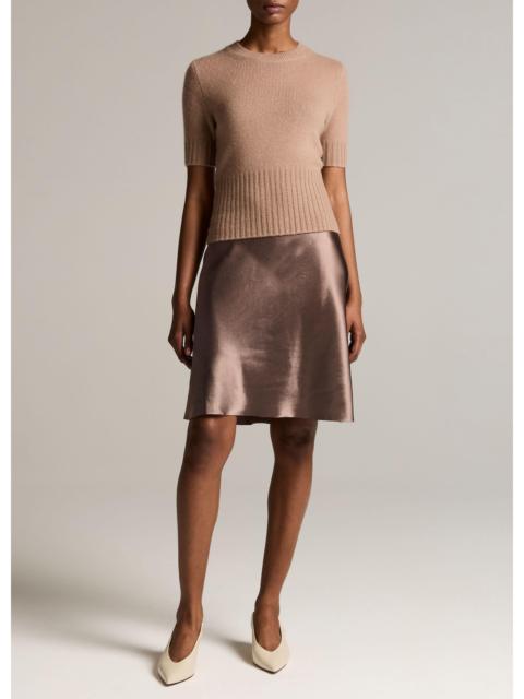 Vince Lingerie-Trim Short Satin Slip Skirt