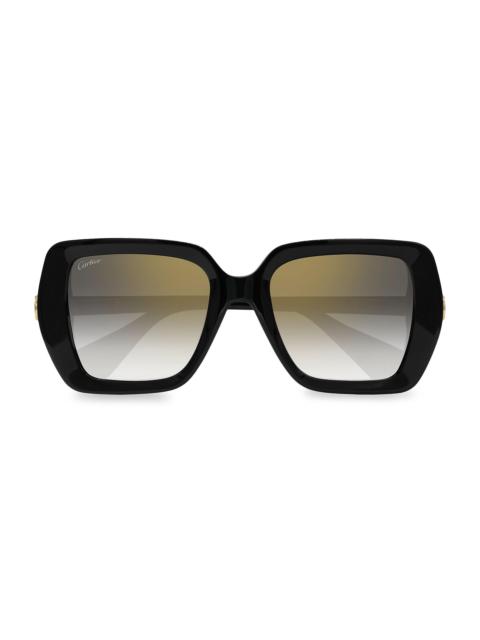 Cartier Women's C Decor 24K Goldplated 58MM Butterfly Sunglasses - Grey Multi Black
