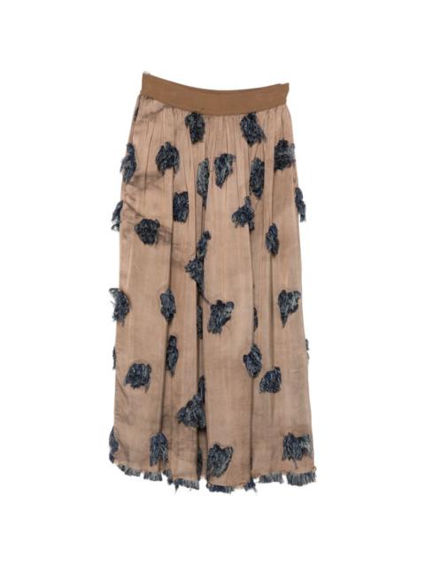 UMA WANG fringed-appliqué maxi skirt