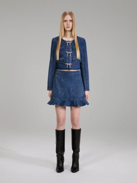self-portrait Dark Wash Denim Jacket