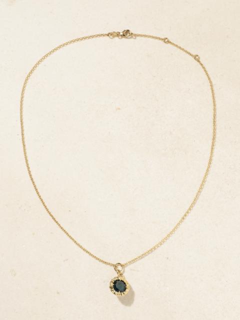 FOUNDRAE Internal Compass Belcher Chain 18-karat Gold Topaz Necklace