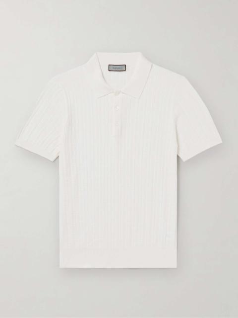 Canali Textured-Knit Cotton Polo Shirt
