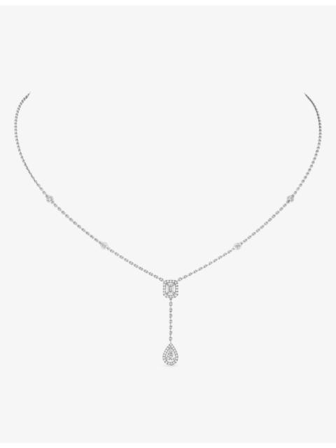 MESSIKA My Twin 18ct white-gold and 0.10ct diamond tie necklace