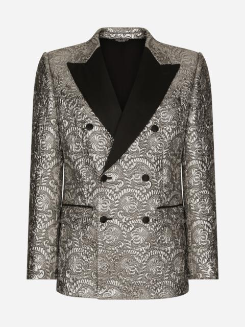 Dolce & Gabbana Sicilia double-breasted lamé jacquard tuxedo jacket