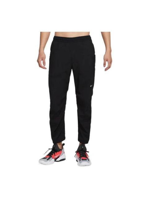 Nike Men's Nike Dri-Fit Solid Color Logo Embroidered Drawstring Lacing Sports Pants/Trousers/Joggers Blac