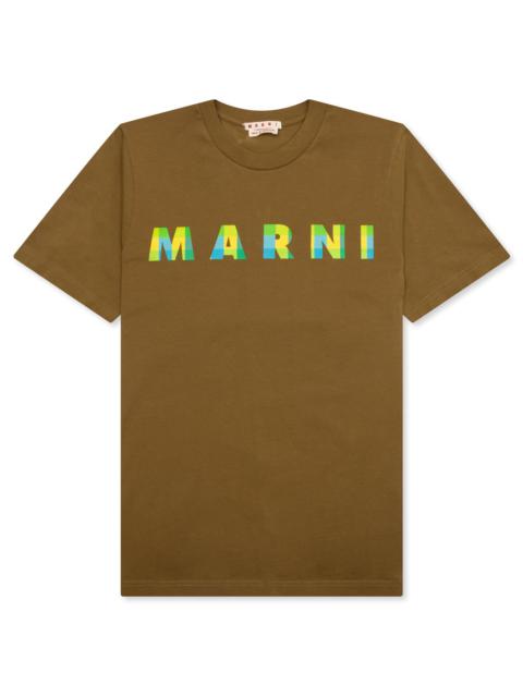 Marni 로고 인쇄 면 T 셔츠