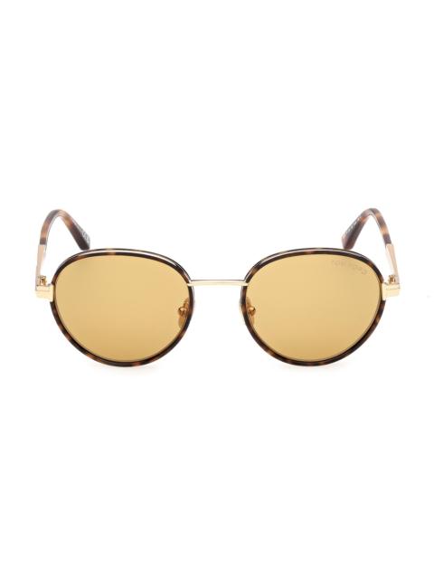 TOM FORD Women's Jet 51MM Round Sunglasses - Gold