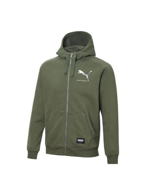Puma Athletics Sportswear Jacket 'Green White' 586542-64