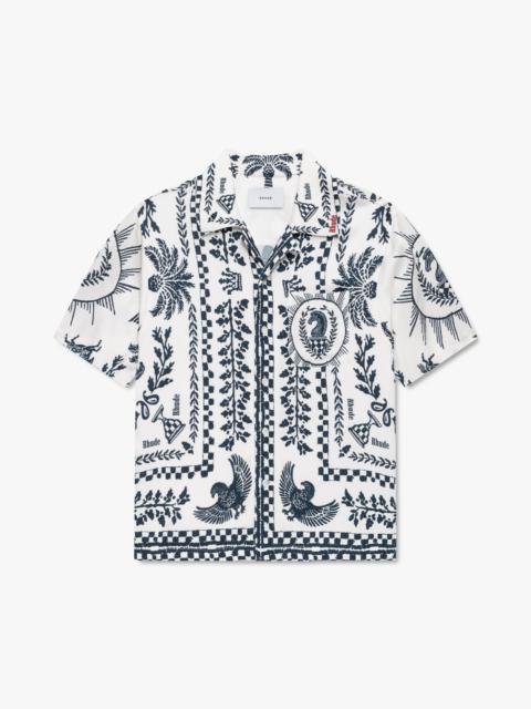 Rhude REGISTA TILE PRINT BUTTON-UP SHIRT