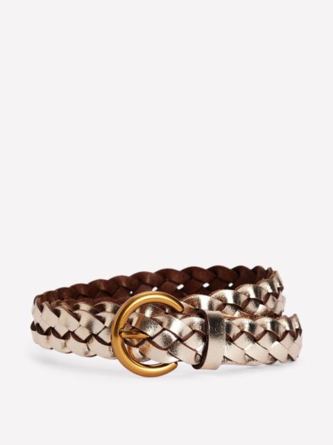 BODEN Skinny Plaited Belt-Gold