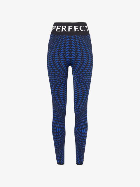 PERFECT MOMENT Jacquard abstract-print tapered-leg high-rise stretch-woven leggings