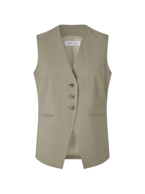 SAMSØE SAMSØE melange-effect V-neck waistcoat