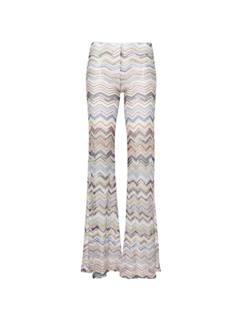 zigzag flared trousers