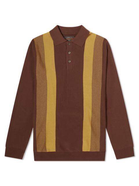 BEAMS PLUS Beams Plus 12g Stripe Knit Long Sleeve Polo