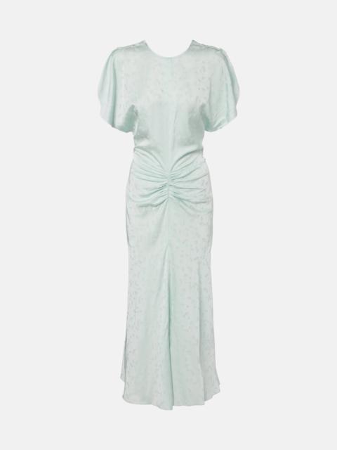 Victoria Beckham Gathered jacquard midi dress