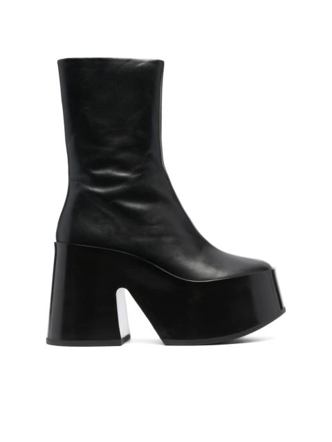 Jil Sander leather platform 110mm boots