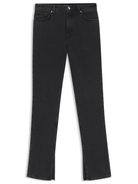 HUGO HIGH-WAISTED SLIM-FIT JEANS IN GREY STRETCH DENIM
