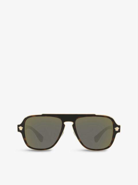 VE2199 square-frame metal sunglasses