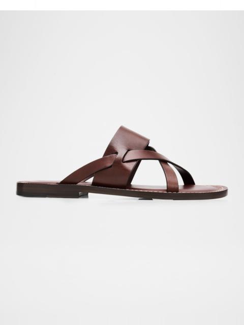Brunello Cucinelli Men & apos;s Strappy Leather Sandals