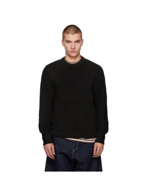 Comme des Garçons Homme Black Wool Worsted Sweater