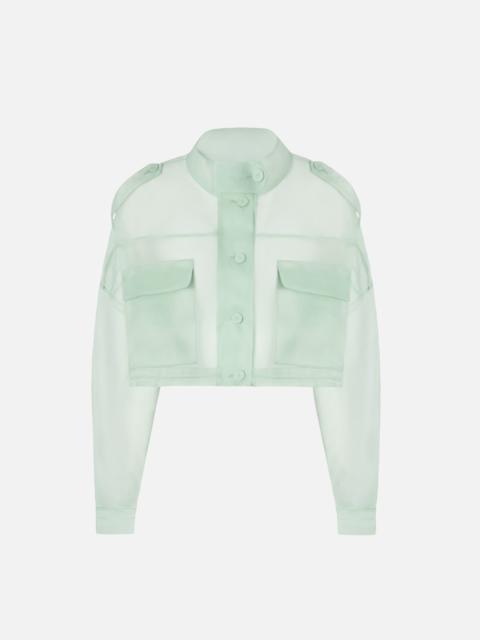 PINKO CROPPED PEA COAT IN PURE SILK ORGANZA