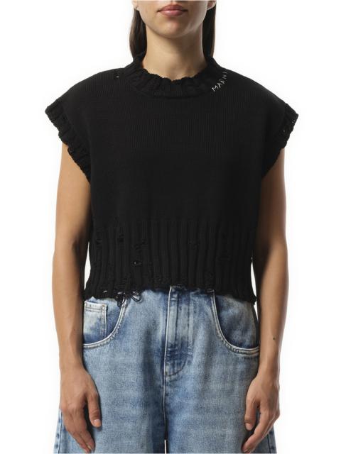 Marni Sleeveless Boxy Sweater in Black