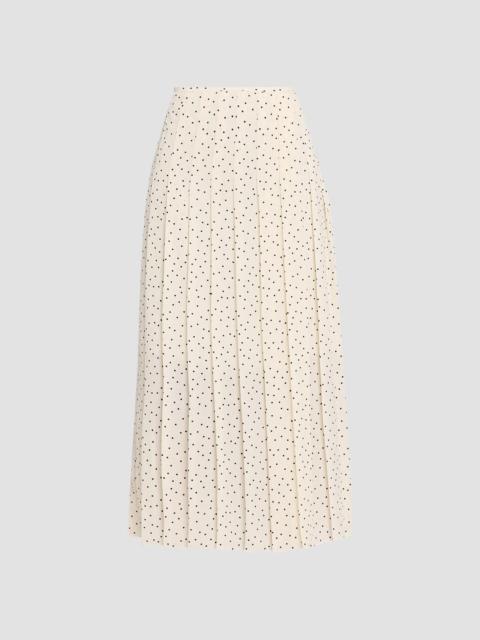 Theory Women's Polka Dot Pleated Midi Skirt - Ivory Multi
