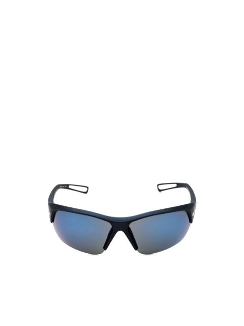 Nike shield-frame semi-rim sunglasses
