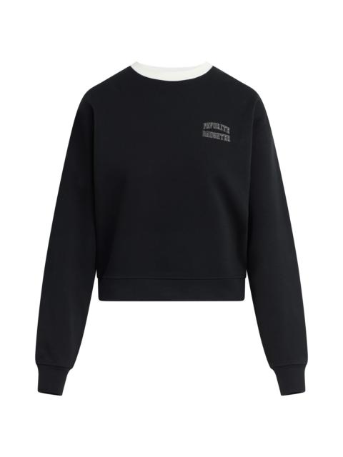 Favorite Daughter Women's The Collegiate Cotton-Blend Sweatshirt - Black Ivory