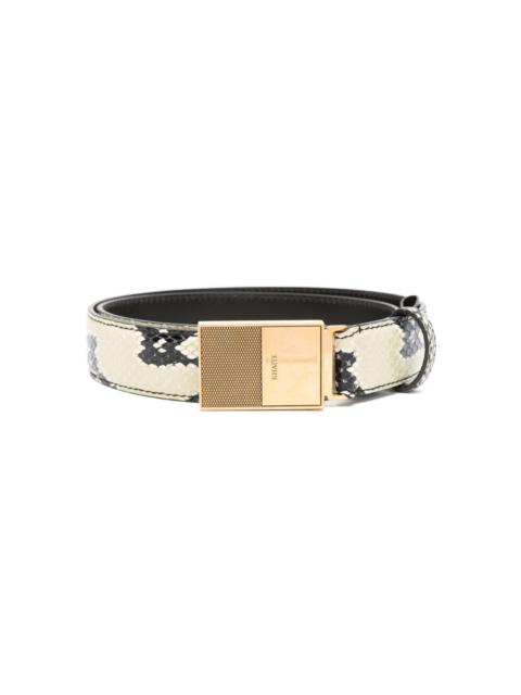 snakeskin-effect belt