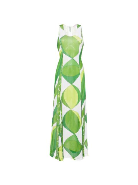 PUCCI flared mesh maxi dress