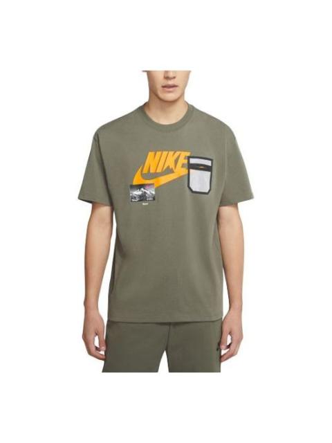 Nike Nike Sportswear logo Printing Cozy Round Neck Short Sleeve Yellow CZ4662-380