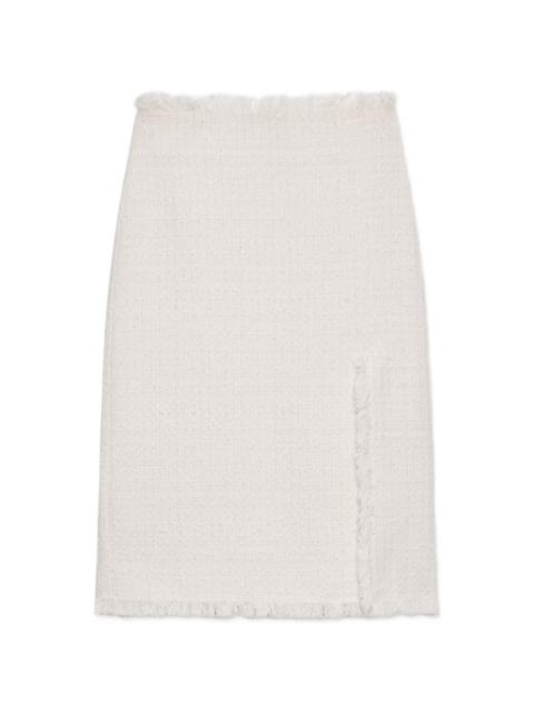 MSGM frayed slit midi skirt