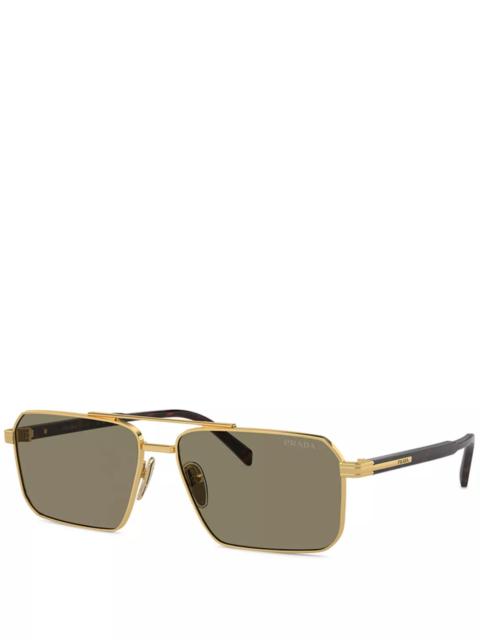 Iconic Plaque Rectangular Sunglasses, 61mm