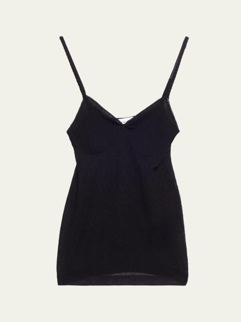 Victoria Beckham Sheer Rib Camisole Top